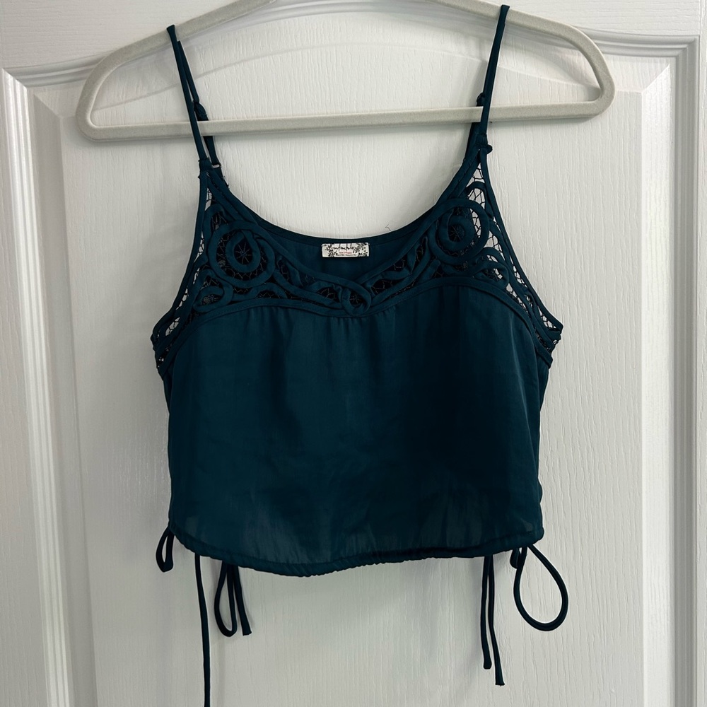 Intimately FP Teal Satin Tie Top